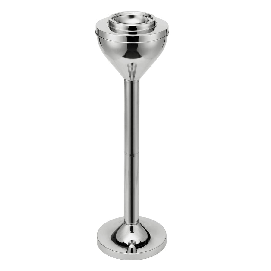 Ashtray with Lid, Smokeless Standing Outdoor Ashtray for Home Garden Patio Cigarettes Ash Butt Disposal, 24or 16.5 Stainless Steel Windproof Stand Outside Cigar Container Ash Tray, Chrome