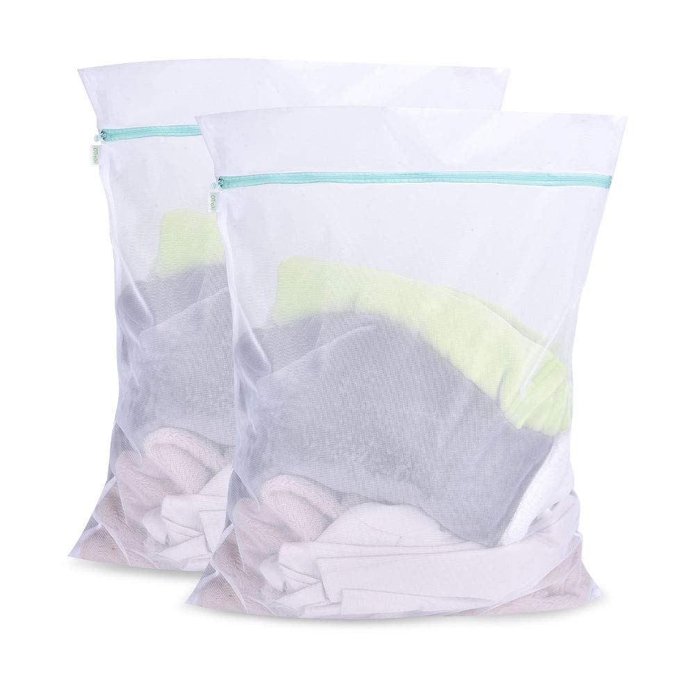 Mesh Laundry Bag for Delicates 2 Pack Garment Wash Bag 24 x 32 inch Zippered Large Washing Machine Bags for Sweater Dirty Clothes Washer Dryer Net Protector Travel College Dorm Organizer