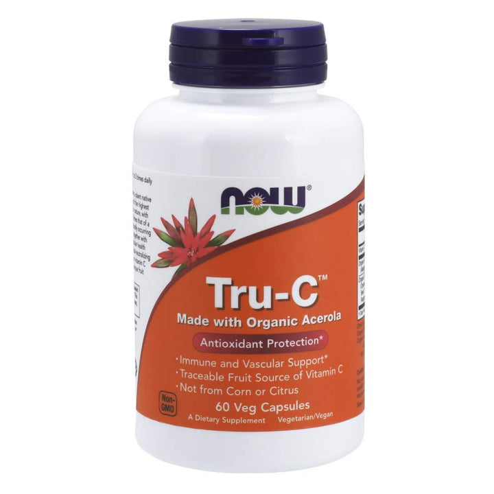 NOW Supplements, Tru-C™ with Traceable Fruit Source of Vitamin C, 60 Veg Capsules