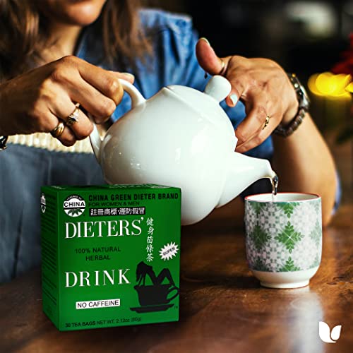 Uncle Lee&#39;s Tea China Green Dieters Tea Caffeine Free, 2.12 Oz, 30 Count