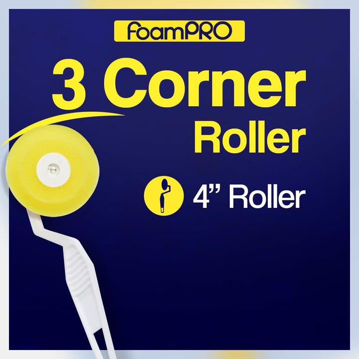 FOAM PRO 00102 FoamPRO Corner Roller, Smooth Surface, 4 In.