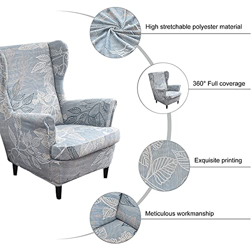 NILUOH Wingback Chair Slipcover 2-Piece Stretch Wingbac
