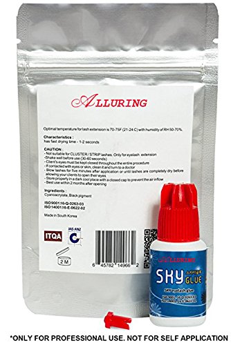Alluring Glue S+ / Extra Powerful Strong Black Adhesive / 1-2 Sec Drying time/Retention - 7 Weeks/Semi-Permanent Eyelash Extensions