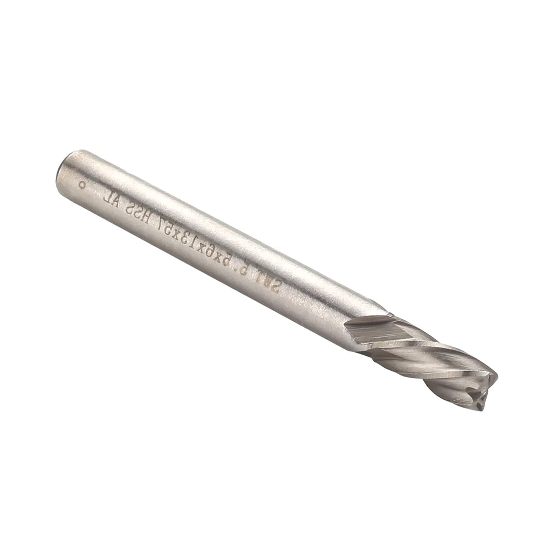 5.5mm 4 Flutes Straight Shank End Mill Cutter, HSS-AL Spiral Bits Cut Assembled On Milling Machines, Round Shank Milling Cutting Tool for Stainless Steel Alloy Copper Metal 1Pcs