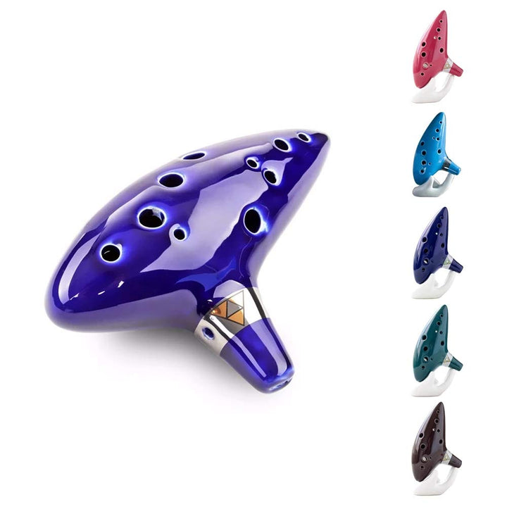 5 Colors 12 Holes Kiln-fired Ceramic Alto C Legend of Zelda Zelda Ocarina Flute of Time Ceramic (Pink)