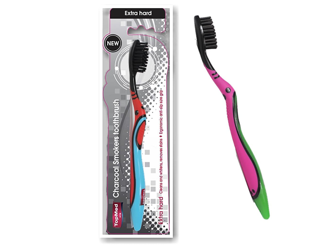 TopMed ets Smokers Charcoal Toothbrush Extra Hard ( Color May Vary ) 1 Count