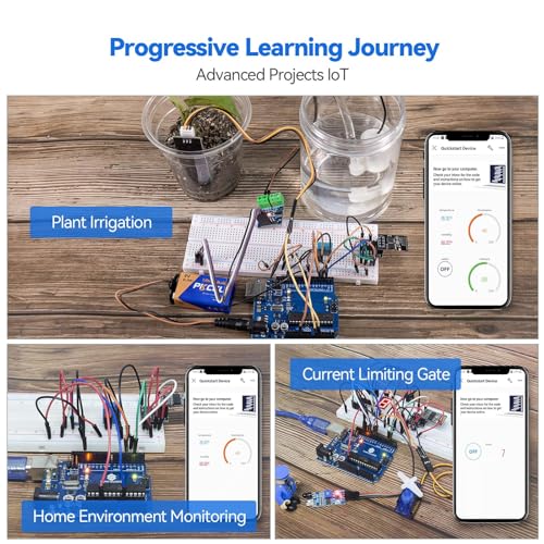 Ultimate Starter Kit Compatible with Arduino UNO IDE Scratch, 3 in 1 IoT/Smart Car/Basic Kit with Online Tutorials, Video Courses, 192 Items, 87 Projects, Suitable for Age 8+ Beginners