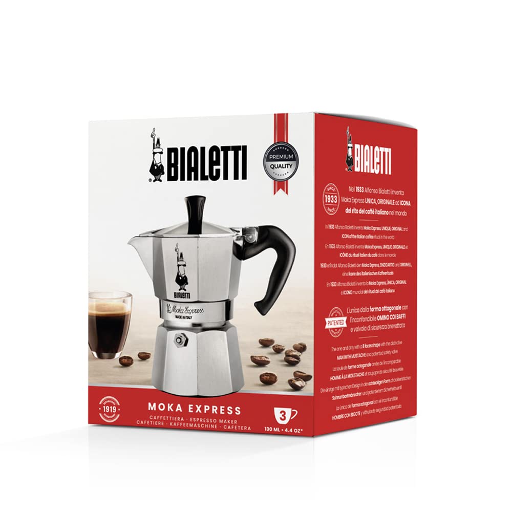 Bialetti Moka Express 3 Cup Espresso Maker: Italian Mad
