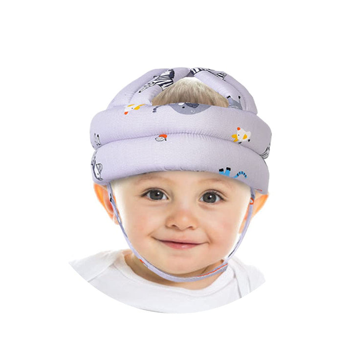 Baby Adjustable Helmet, Lightweight and Soft, Great for Baby Learning to Walk and Crawl. Zoo,Gray