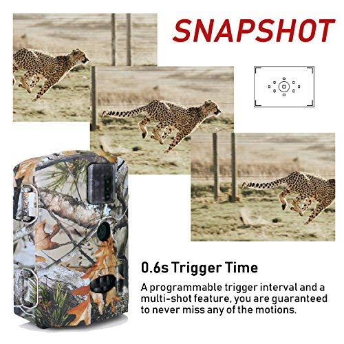 Trail Game Deer Camera No Glow 16MP 1080P Night Vision 110°Hunting Outdoor Cam Security Motion Activated Surveillance System IP66 Waterproof Wildlife Farm Monitoring with 2.4” LCD