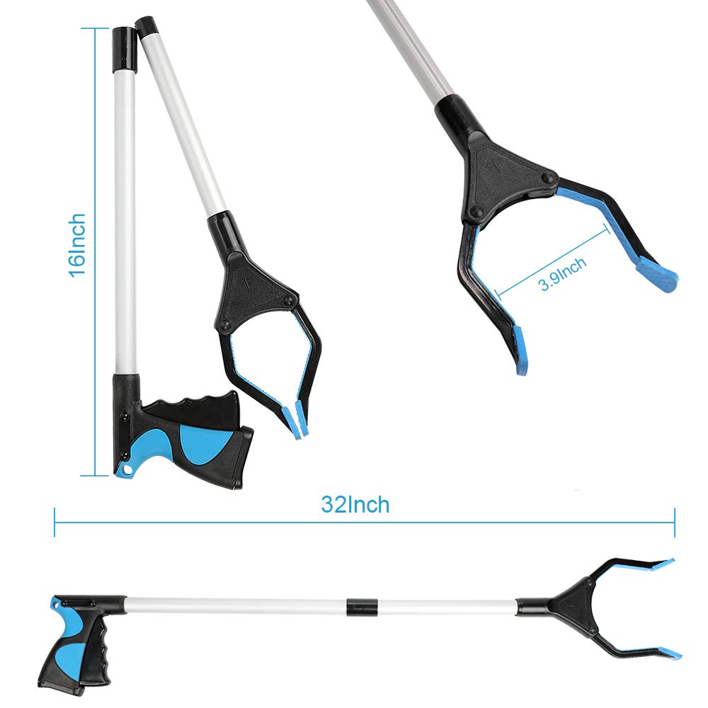 Grabber Reacher Tool, 32 Foldable Picker Upper Grabber, Reaching Tool for Trash Claw Pick Up Stick, Litter Picker, Arm Extension (1)