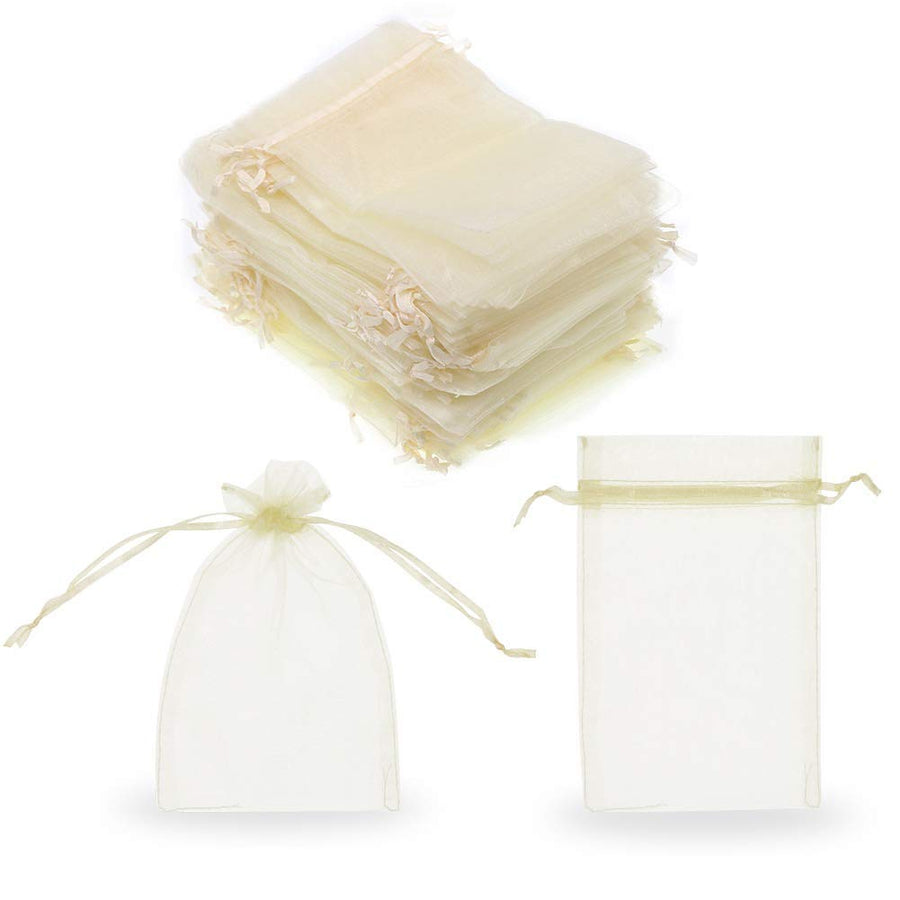 SumDirect 100Pcs 4x6 Sheer Drawstring Organza Jewelry P