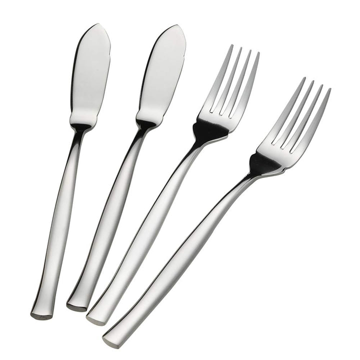 8-Piece Stainless Steel Fish Forks Fish Knives, Fish Serving Fork and Fish Serving Knife