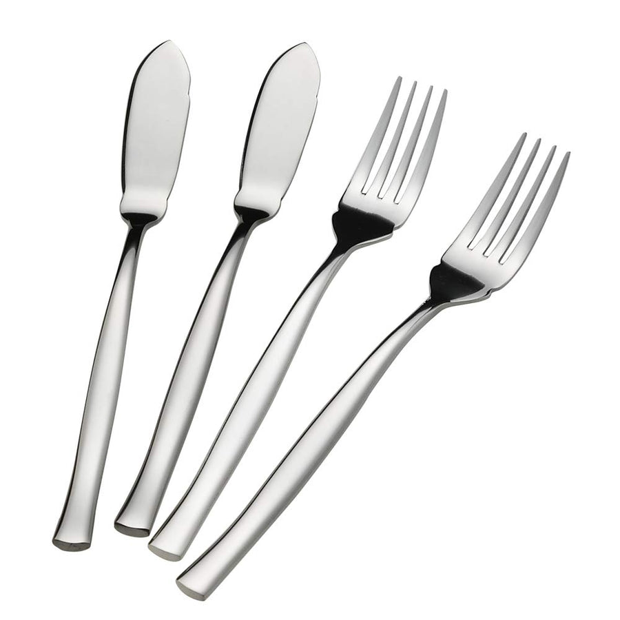 8-Piece Stainless Steel Fish Forks Fish Knives, Fish Serving Fork and Fish Serving Knife