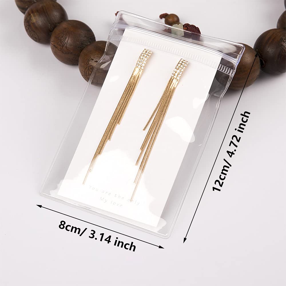 100 Pack PVC Clear Jewelry Anti Oxidation Zipper Bag Antitarnish Plastic Bags for Packaging Jewelry Rings Earrings Transparent Poly Pouch (Clear, 3.14×4.72inch)