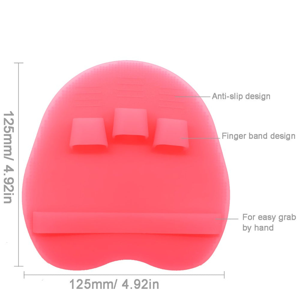 Food-grad Soft Silicone Body Scrubber Shower Cleansing Brush Gentle Exfoliating Bath Glove, SPA Massage Skin Care Tool (Pink)