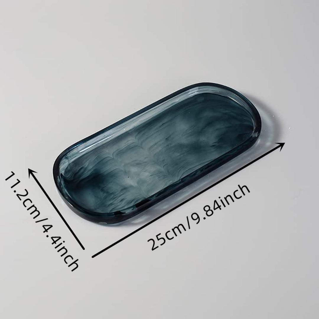Resin Vanity Tray Bathroom Tray Toilet Tank Storage Tray Vanity Countertop Organizer for Candles Soap Towel Perfume Holder Jewlery Dish