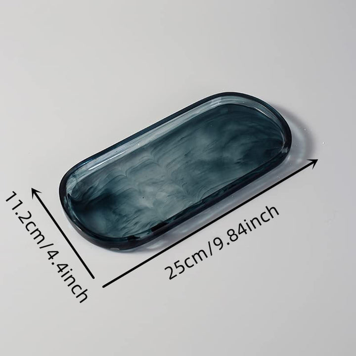 Resin Vanity Tray Bathroom Tray Toilet Tank Storage Tray Vanity Countertop Organizer for Candles Soap Towel Perfume Holder Jewlery Dish