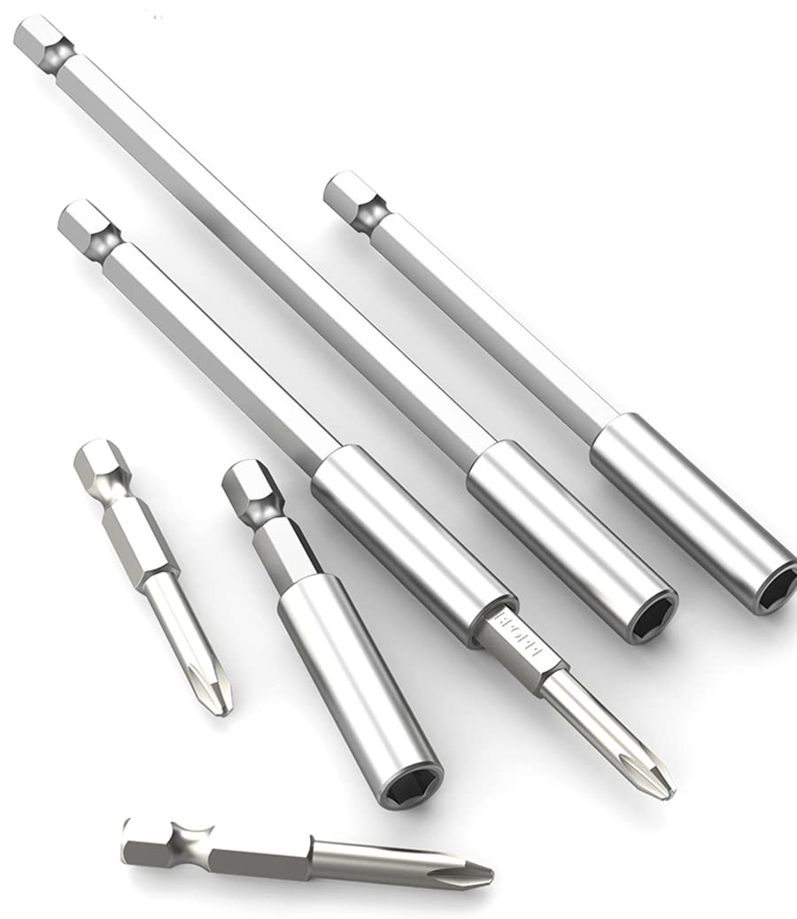 3-PC Quick Change Magnetic Bit Holder Set Extensions Socket Drill Bit Holder 1/4 Hex Shank Power Tools 2.4 &amp; 4&amp;6