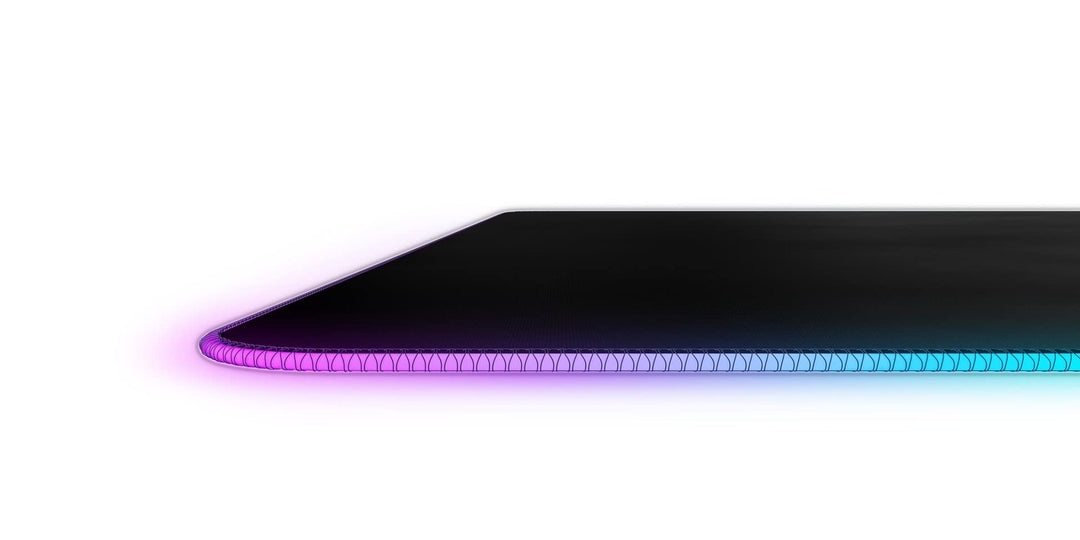 Gaming Mouse Pad 2 Zone RGB Illumination 9cm x 30cm x 0.4cm QcK Prism Cloth XL Black