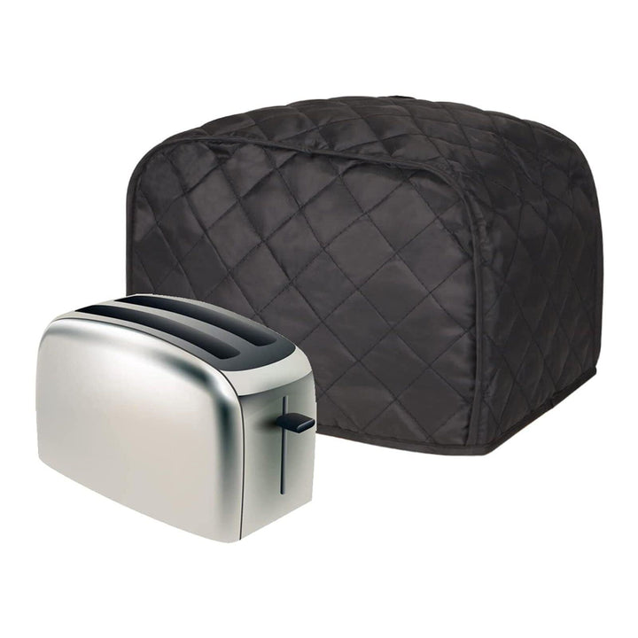 Toaster Cover, Quilted Toaster Cover 2 Slice,Kitchen Small Appliance Covers, Toaster Cover Fits for Most Standard 2 slice Toasters, Universal Size Microwave Oven Dustproof Cover Women Gift (Black)