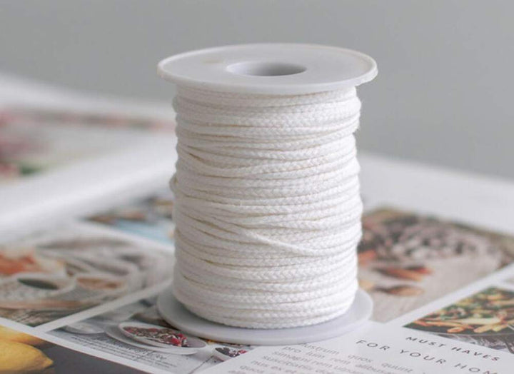 1 Roll 200Feet 24PLY Braided Candle Wicks Cotton DIY Natura Twine String Spools Wire Rope Candle Making Accessories for DIY Candle Making
