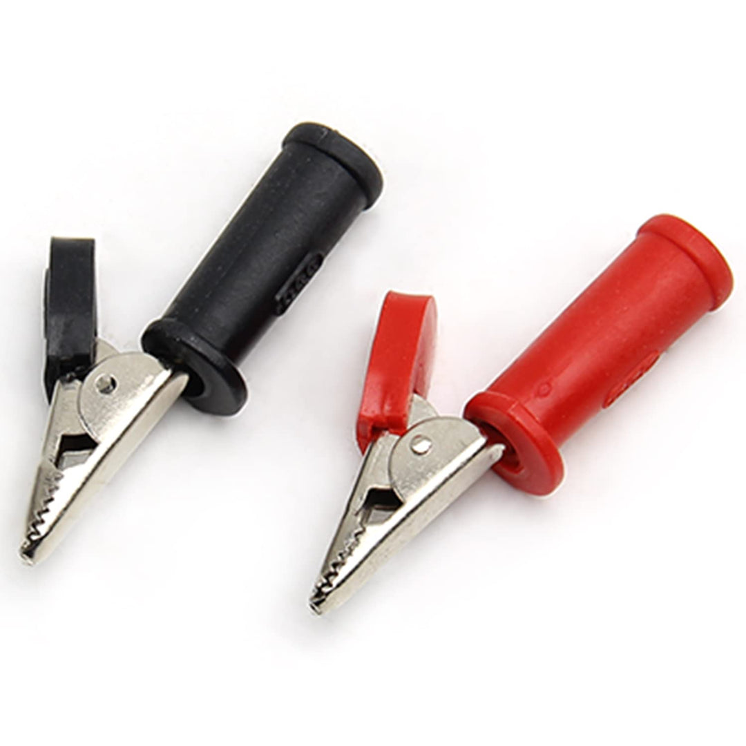 2Pcs 30A Heavy-Duty Insulated Alligator Clips Battery Electrical Test Clips for Car Auto Vehicle Boat Red Black