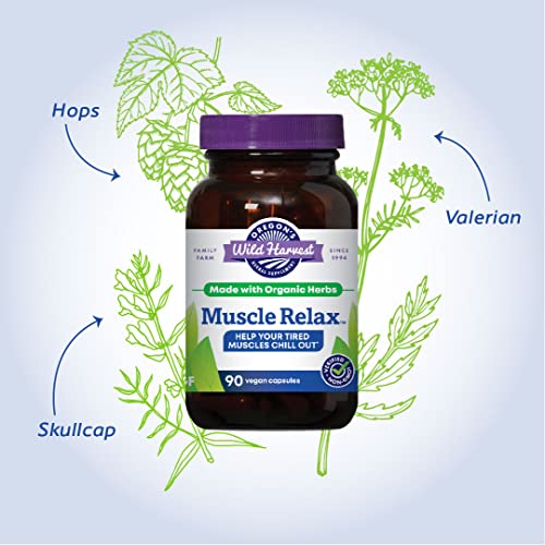 Oregon&#39;s Wild Harvest Muscle Relax Organic Herbal Supplement 90 Vegan Capsules