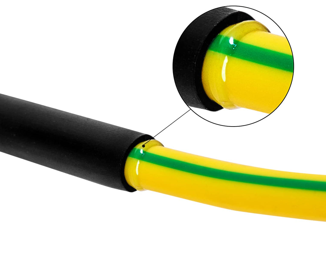 270Pcs 3:1 Shrink Ratio Dual Wall Adhesive Lined Heat Shrink Tubing Tube 6 Size: 3/8,1/4,3/16,1/8,3/32,1/16, 2 Color KIT Black Red