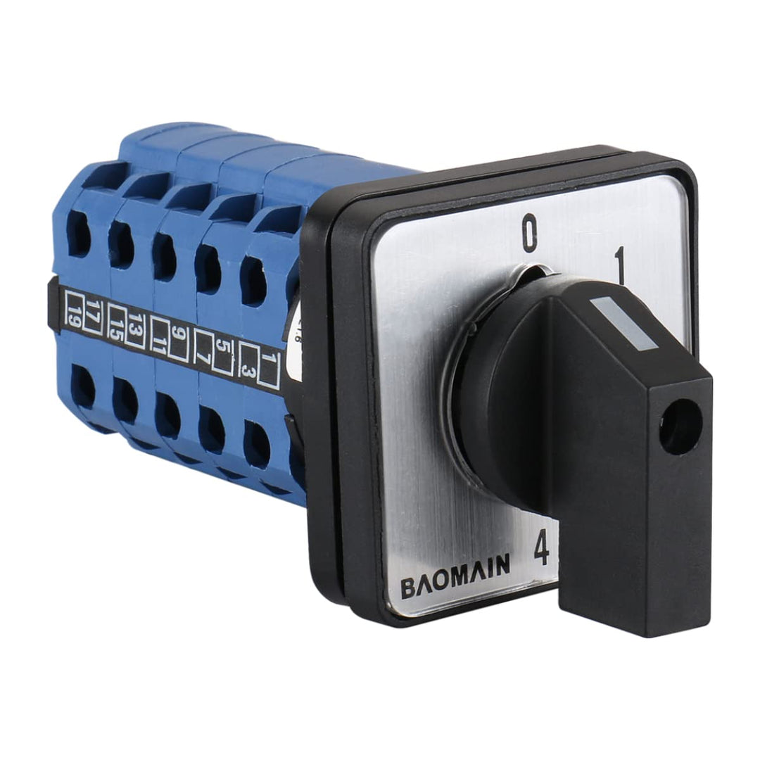 Mounting Rotary Select Cam Changeover Switch SZW26-20/0-4.5 5 Position 20 Poles AC 660V 20A 50Hz