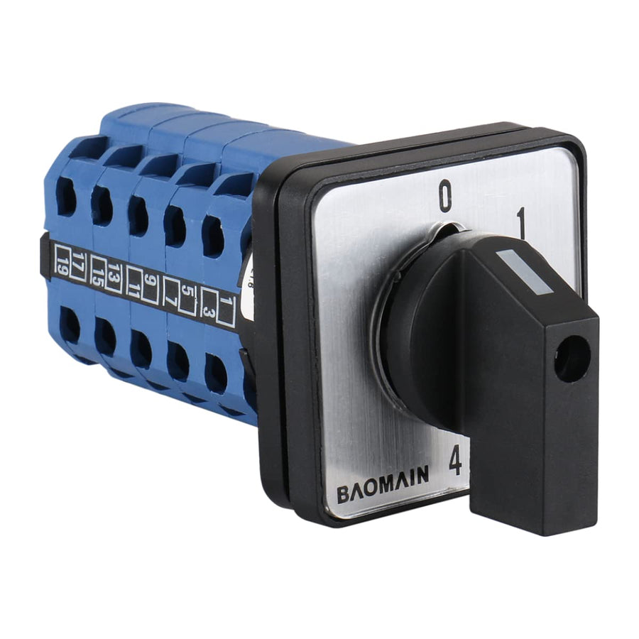 Mounting Rotary Select Cam Changeover Switch SZW26-20/0-4.5 5 Position 20 Poles AC 660V 20A 50Hz