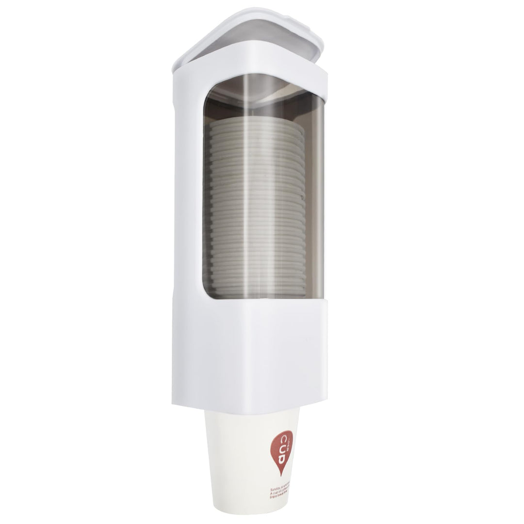 Wall Mount Paper Cup Dispenser, Pull Type Cup Holder Fit 3oz - 5oz Disposable Small Cups, Bathroom Cup Dispenser for Home Hospital Office Gym (White)