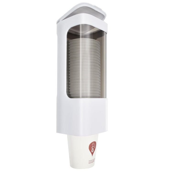 Wall Mount Paper Cup Dispenser, Pull Type Cup Holder Fit 3oz - 5oz Disposable Small Cups, Bathroom Cup Dispenser for Home Hospital Office Gym (White)