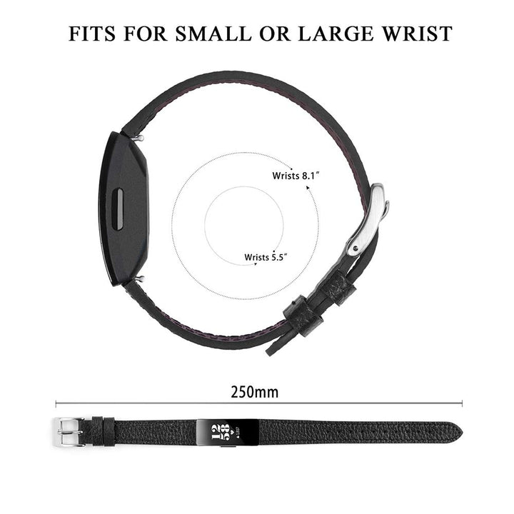 Leather Bands Compatible for Fitbit Inspire 3/ Fitbit Inspire 2/ Inspire/Inspire HR, Classic Wristbands Accessories Strap Replacement Band for Fitbit Inspire 3 Fitness Tracker Women Men- Dark Brown