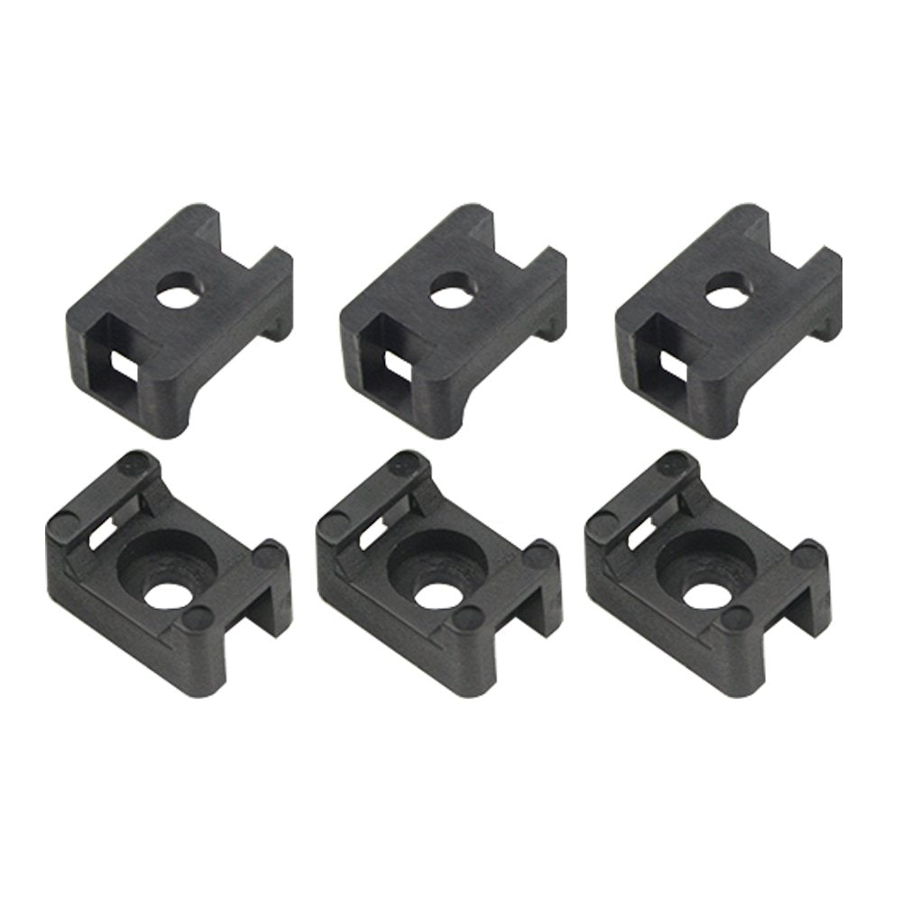 120PCS 3 Values Saddle-type Cable Tie Mount Bases for Cable Wire Tubing Sleeving Conduit Adjustable Cable Tie Holder Set Matched with 120PCS Black Flexible Zip Ties(Black)