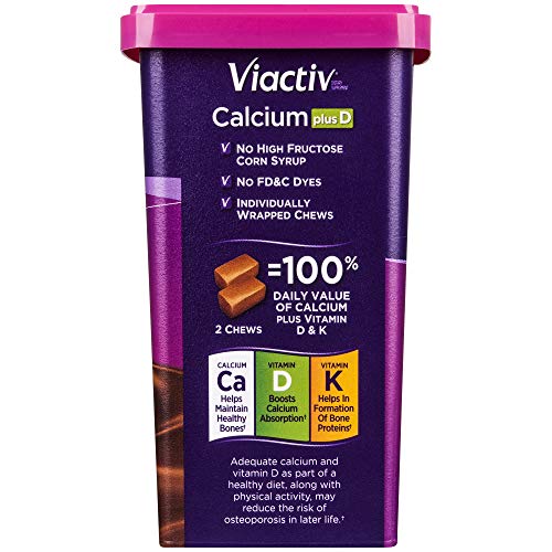 Viactiv Calcium +Vitamin D3 Supplement Soft Chews, Milk