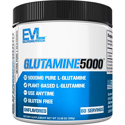 Pure Vegan L-Glutamine Powder Supplement - Nutrition Nitric Oxide Booster 5g L Glutamine Supplement for Post Workout Recovery Enhanced Pumps Gut Health Energy and Immunity - Unflavored