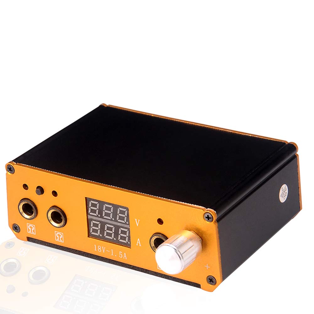 Tattoo Power Supply, Dual Machine Power Supply Dual Digital LCD Design Tattoo Machine Power Kit for Tattoo Machine Gun Foot Pedal Tattoo Supplies