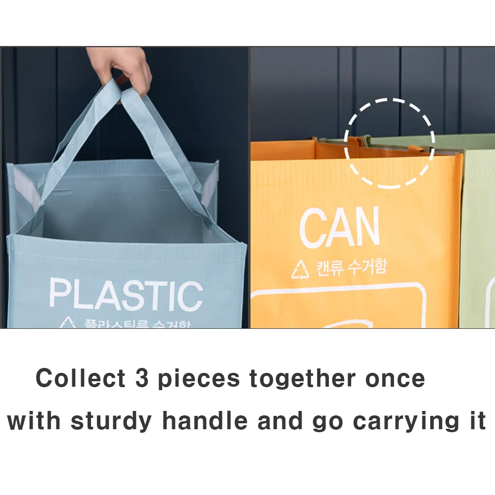 Recycle Bag Separate Recycle Bin Waterproof Waste Baskets Compartment Container