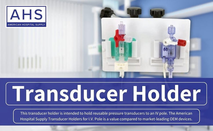 AHS American Hospital Supply Transducer Holder for IV Pole | Holds 3 Transducers (Universal Compatibility - Fits Most Transducers)
