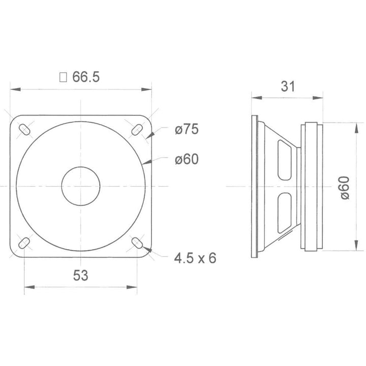 Visaton FRS7-8 2.5 Full-Range Speaker 8 Ohm