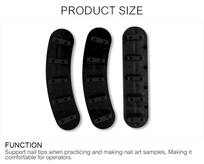 Blue: 3 Pcs False Nail Art Tips Practice Display Stand Tool for Gel Nail Polish DIY Nail Training Tools (Blue)