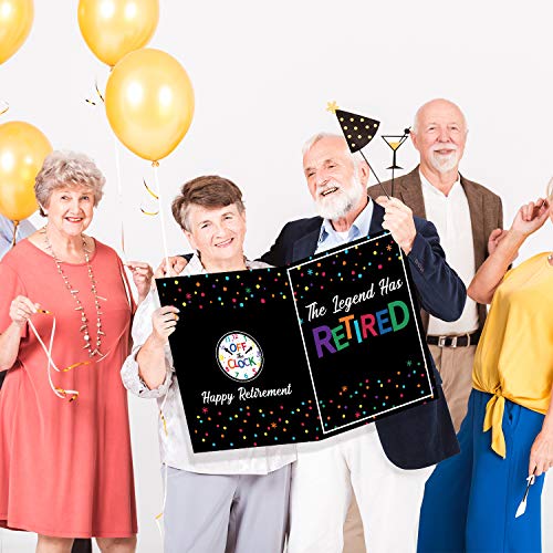 Jumbo Retirement Party Decorations Extra Large Greeting Farewell Card Guest Book Big Giant Happy Party Supplies Gifts for Women Men Huge The Legend Has Retired Card from Coworker Group 14 x 22 Inches