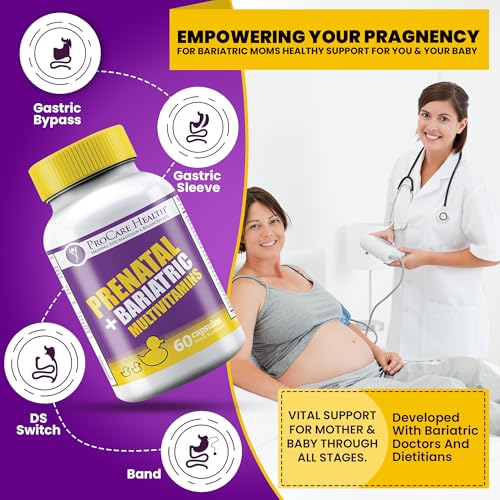 Prenatal Bariatric Multivitamin with Iron (60 Easy to Swallow Capsules) – for Women, Bariatric Vitamins for Gastric Bypass &amp; Gastric Sleeve (1 Month Supply)