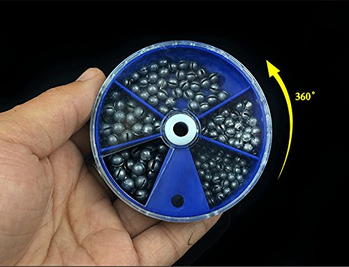 Removable Split Shot Sinker Kit Pure Lead Sinkers Weights Fishing Tackle (5 Size/1 Box)
