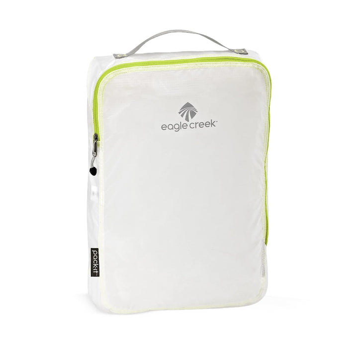 Eagle Creek Pack-It Specter Compression Packing Cubes for Travel S/M - 2 Durable, Lightweight, Water-Resistant Ripstop Fabric Suitcase Organizer Bags, White/Strobe