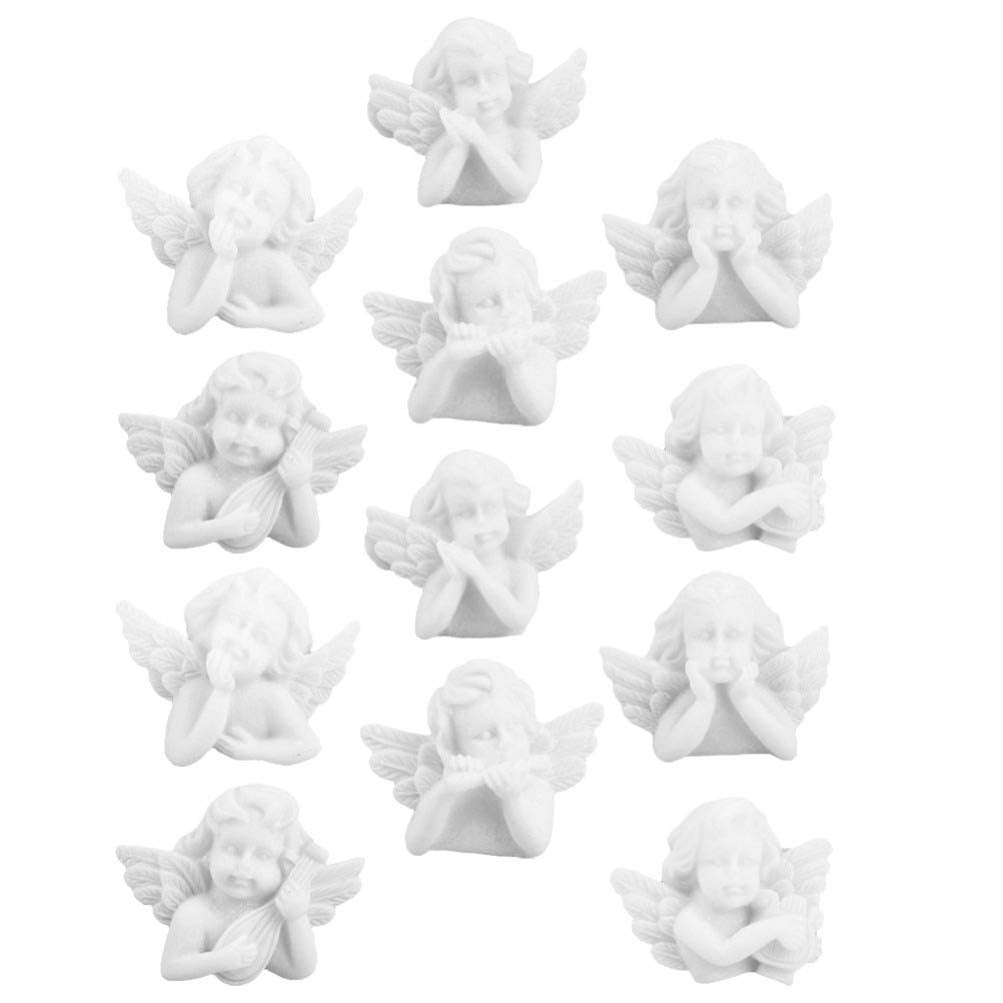 EXCEART 30Pcs Miniature Angel Figurine Mini Child Angel Statue Resin Embellishments Flatback Beads Charm Ornament Cherubs Angels for DIY Scrapbooking Craft Phone Case (Mixed Style)