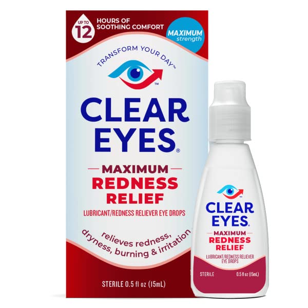 Clear Eyes Maximum Strength Redness Relief Eye Drops, 2