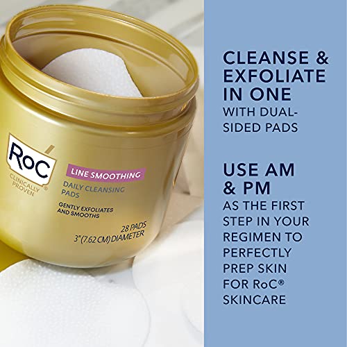 Resurfacing Disks, Hypoallergenic Exfoliating Makeup Remover Pads for Wrinkles and Skin Tone, Oil-Free Daily Cleanser, Stocking Stuffers for Men &amp; Women, 28 Count (Packaging May Vary)