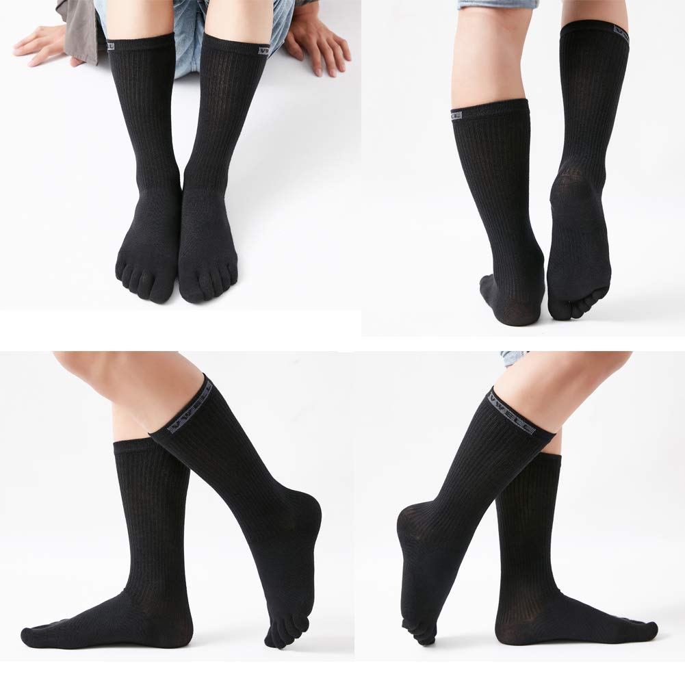 Toe Socks Cotton Athletic Running Five Finger Socks 3 Pairs,Size 7-11